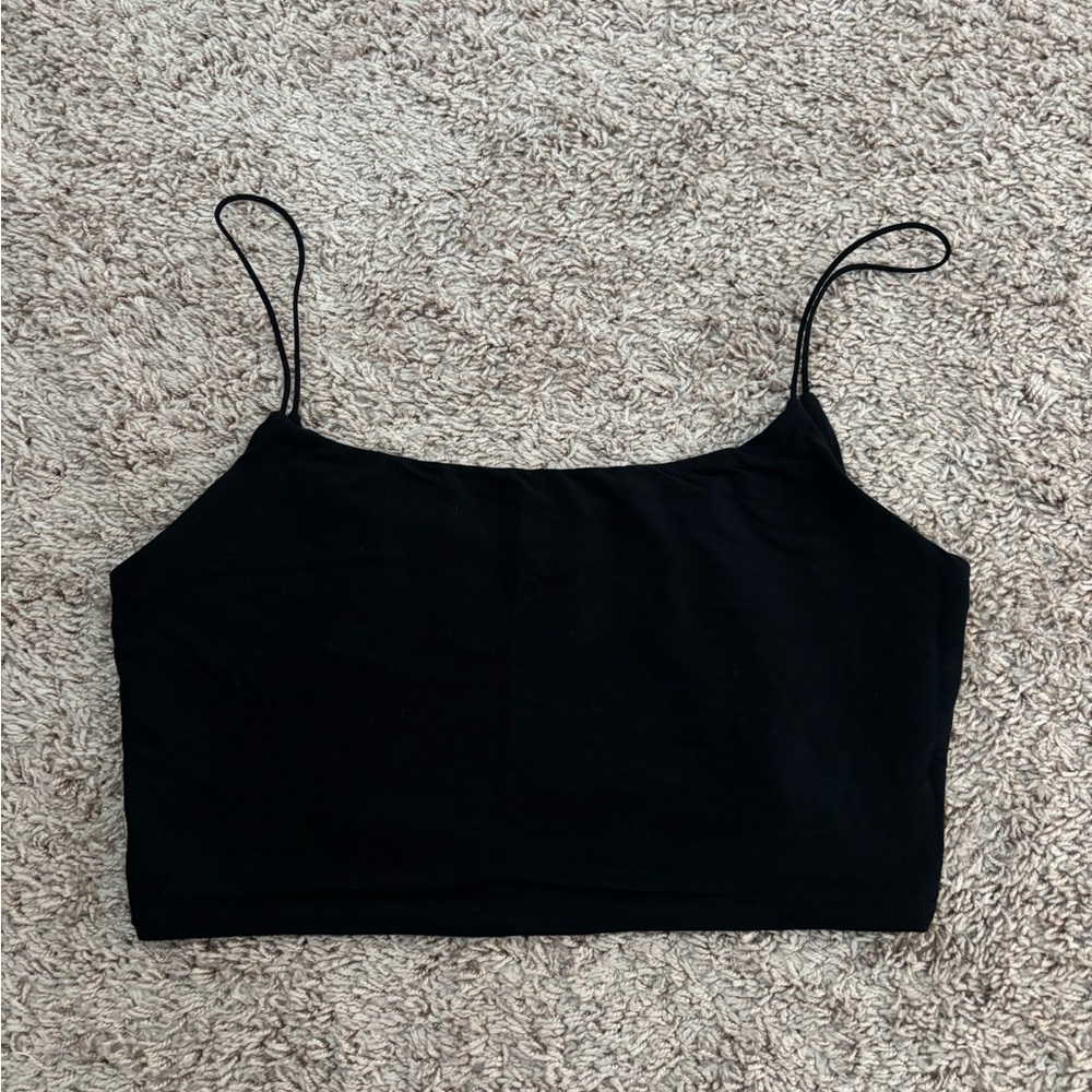 Wilfred Black Crop Fitted Camisole